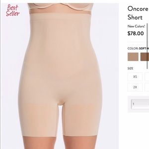 NWOT spanx oncore mid thigh high waisted short